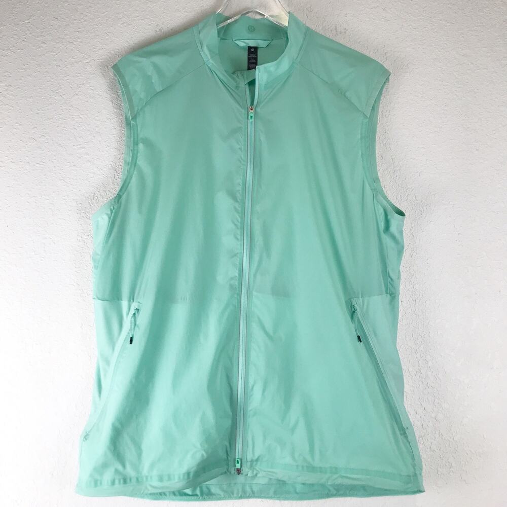 Lululemon Men's Fast and Free Vest Wild Mint Lightweight Mesh Zip Front Size L